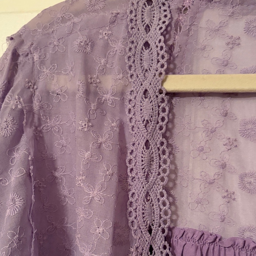 POL Lavender Lace Cardigan - Picture 3 of 8